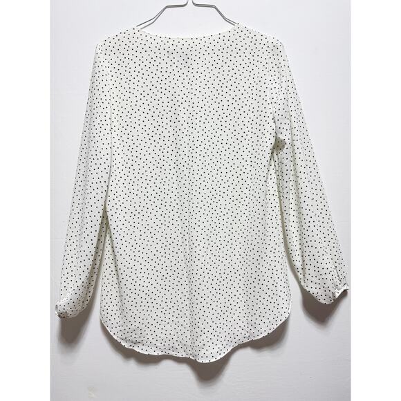 White House Black Market Women’s Polka Dot Button Front Blouse Size 0P Petite - Picture 3 of 12